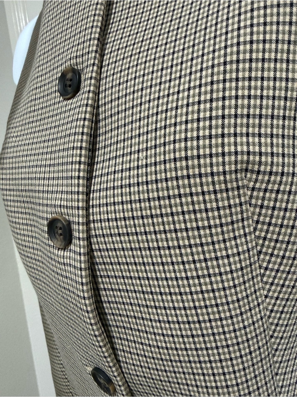Zara High-Waist Wide-Leg Plaid Trousers and Top Set in Beige Small and Medium - Picture 5 of 10